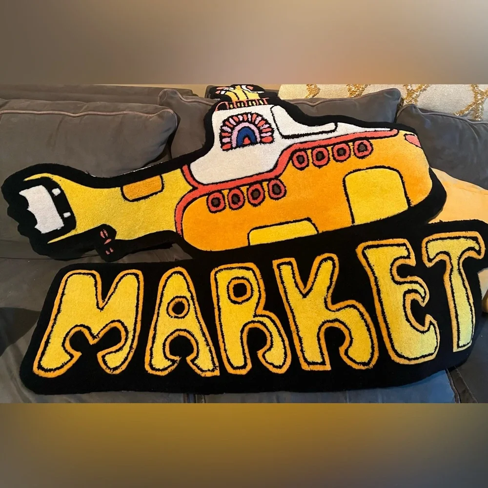 MARKET x Beatles Submarine Plush Rug in Yellow - Brand New